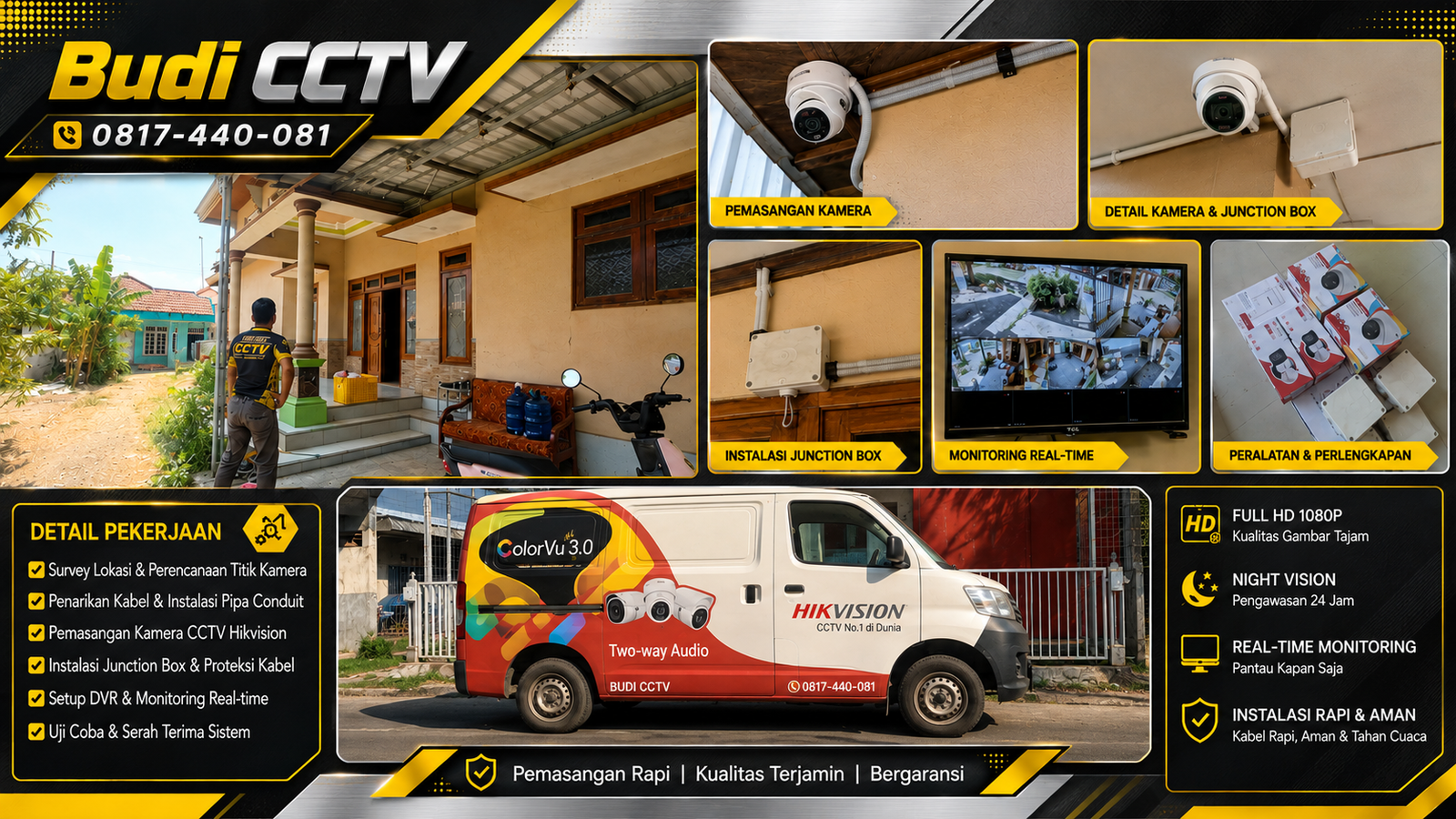 Instalasi CCTV Hikvision Two Way Audio Pemalang, Bergaransi Resmi