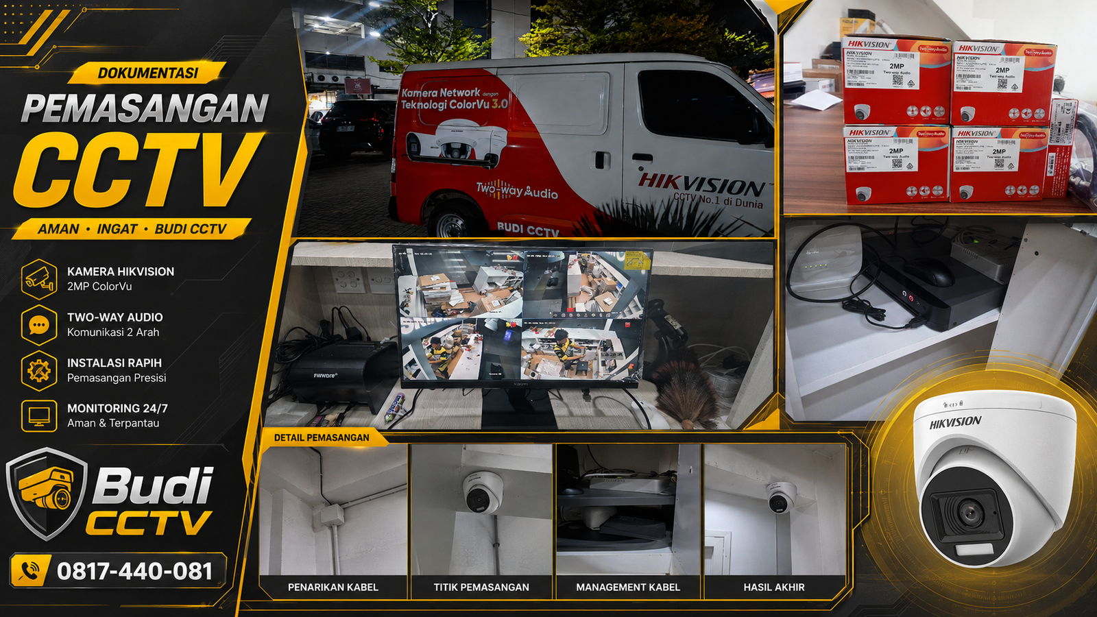 Instalasi CCTV Hikvision di Gudang Pemalang, Edukasi Penggunaan Sistem Mandiri