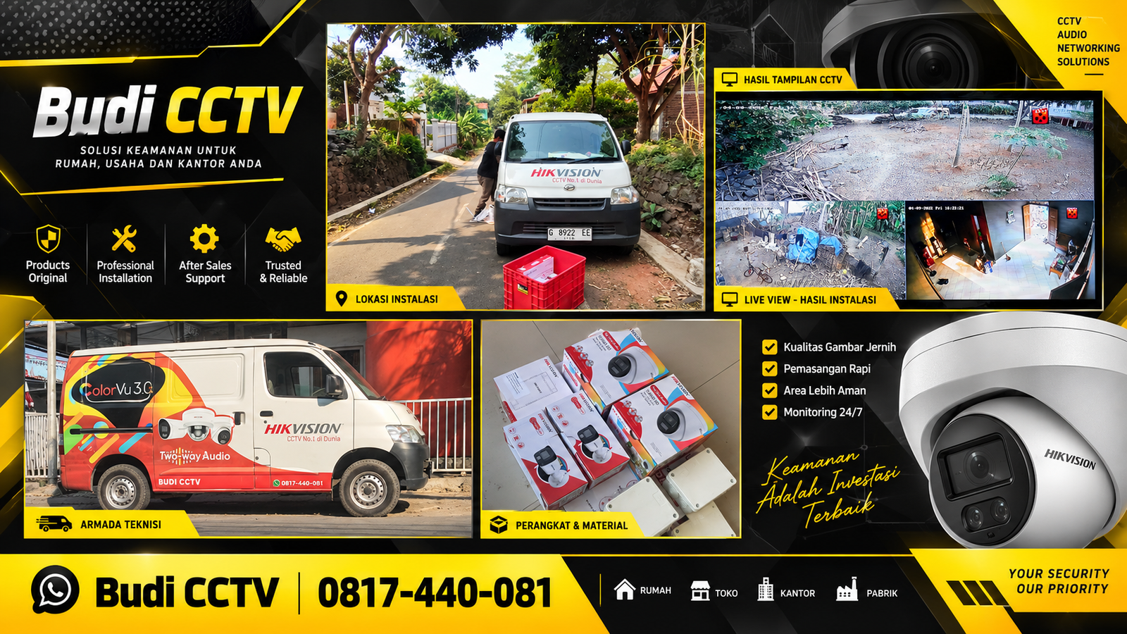 Pemasangan CCTV Hikvision di Pemalang, Sesuai Budget