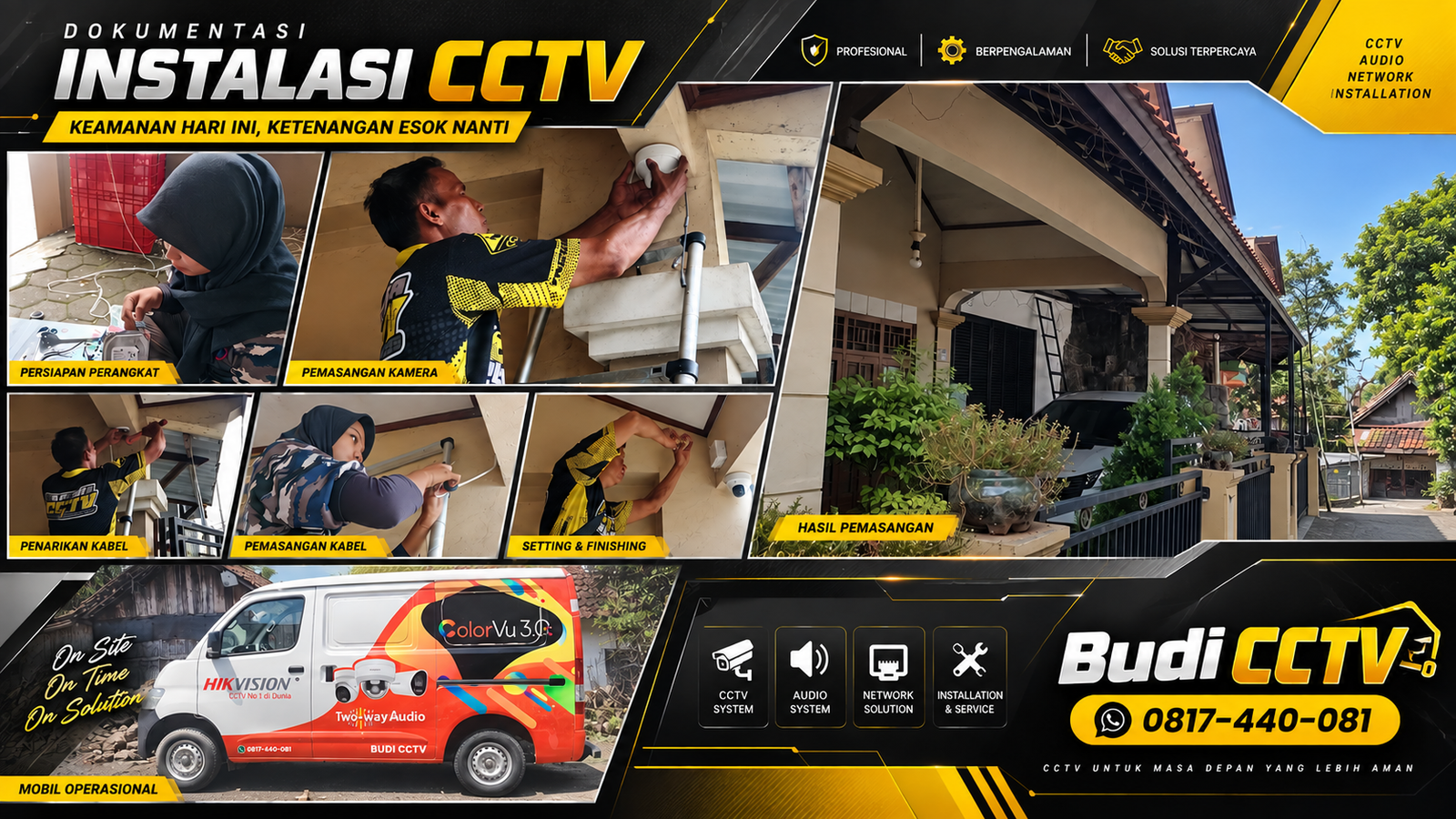 Pemasangan CCTV HiLook IP Camera di Pemalang dengan Stabilitas Sistem Terjamin