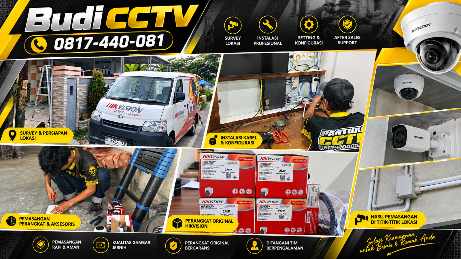 Instalasi CCTV Hikvision Two Way Audio di Rumah Pemalang, Mendukung Kenyamanan Pengawasan