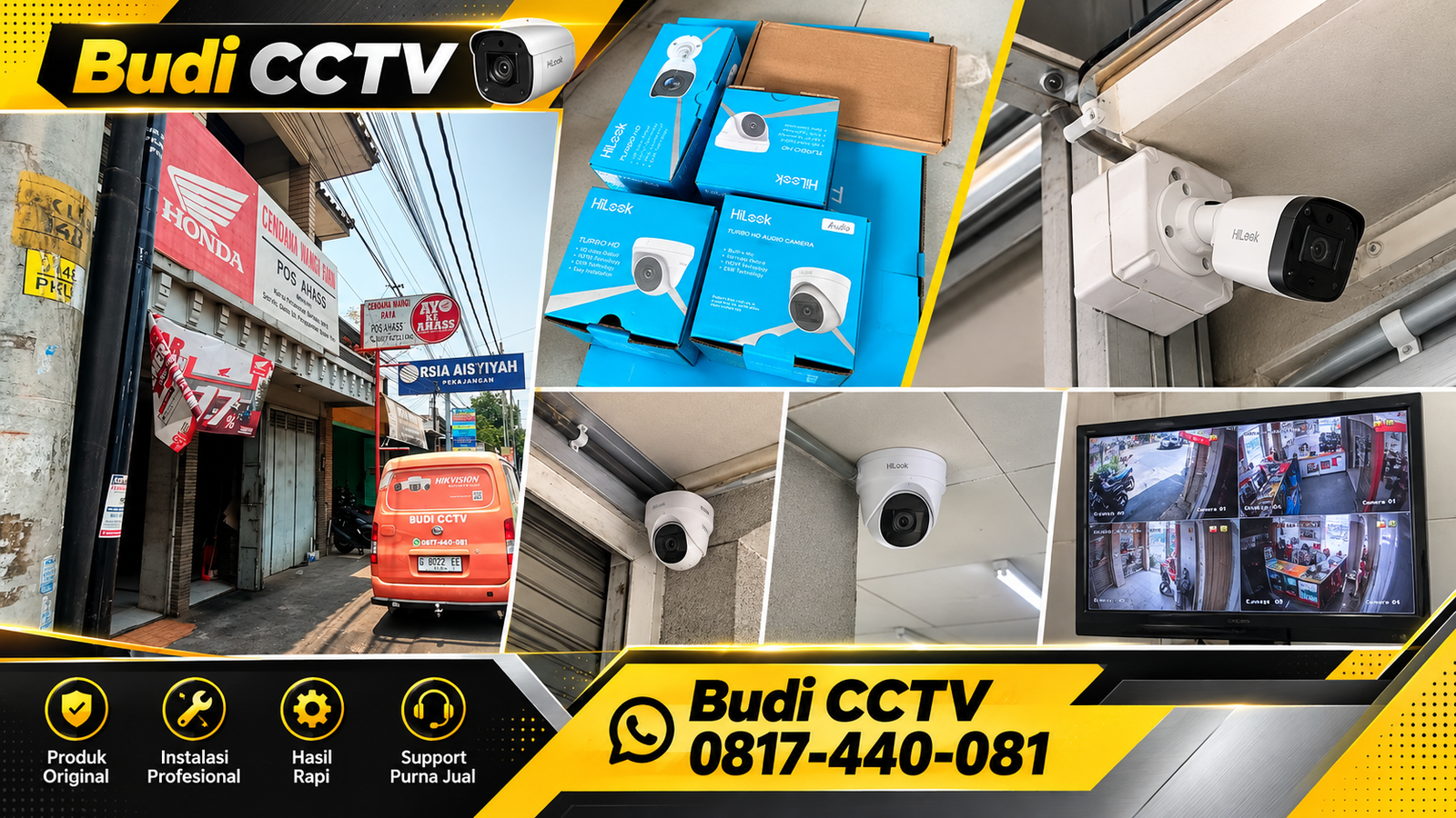 Pemasangan CCTV Hilook pada Bengkel Motor di Pemalang, Standar Kerapian Instalasi yang Terjaga