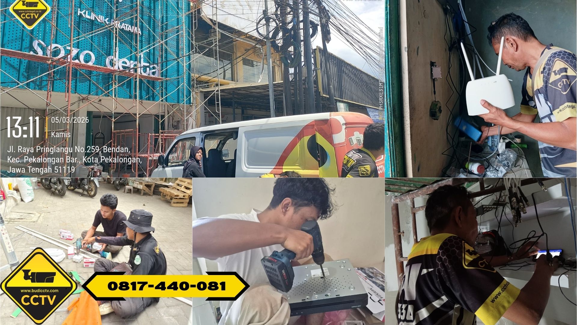 Pemasangan CCTV Profesional di Sozo Dental Pekalongan dengan Sistem Hilook 8 Channel