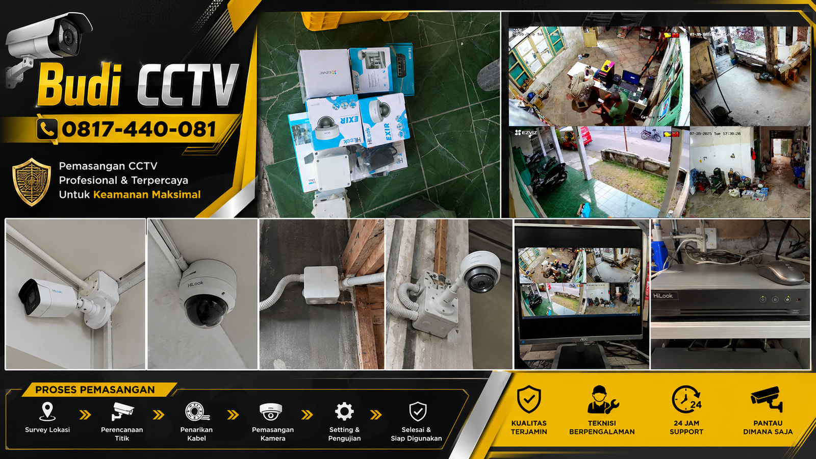 Pemasangan CCTV HiLook Tegal, Rekam Semua Aktivitas